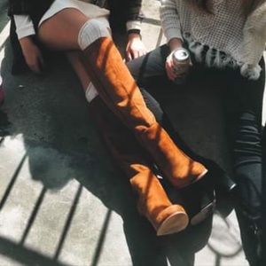 Lulu’s Knee High Suede Boots